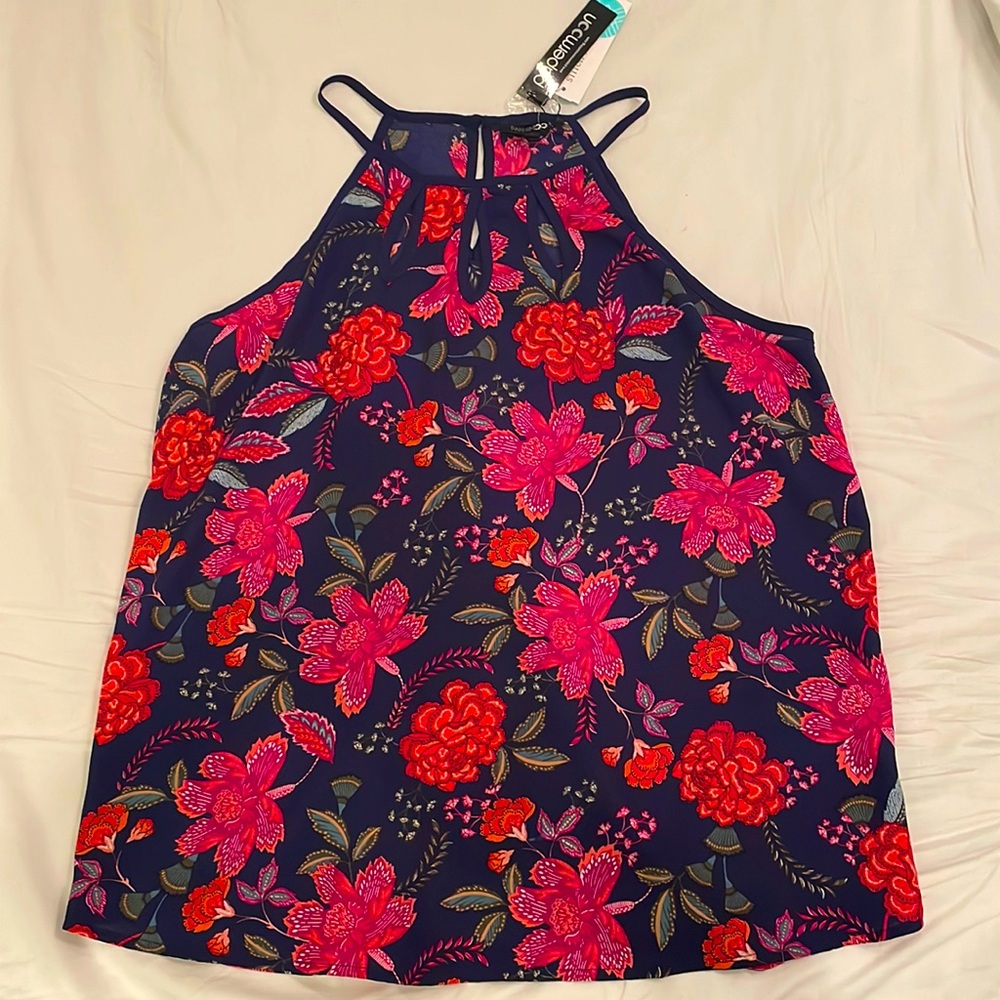 NWT Halter neck floral print blouse by Papermoon; Size Large